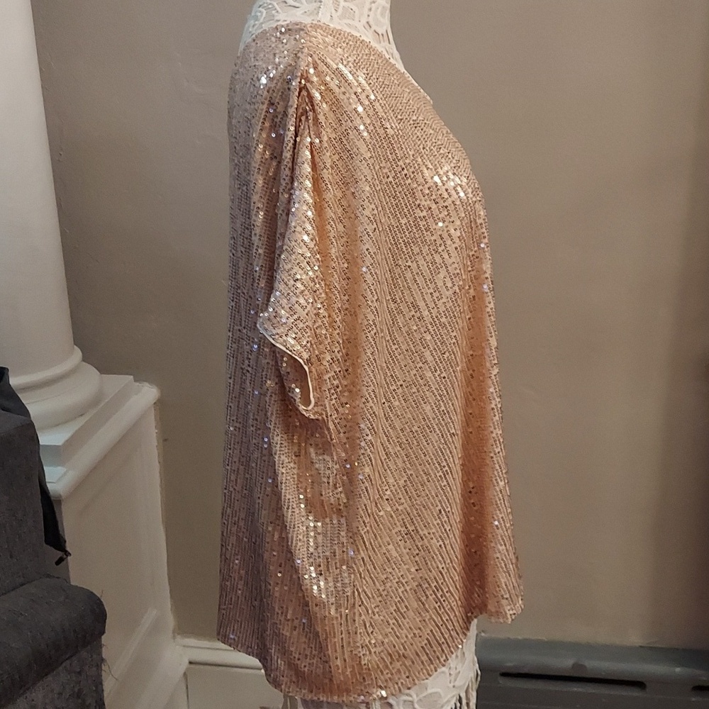 TORRID Gold Sequin Off-the-Shoulder Short Sleeve Top NEW 12 - Picture 9 of 13